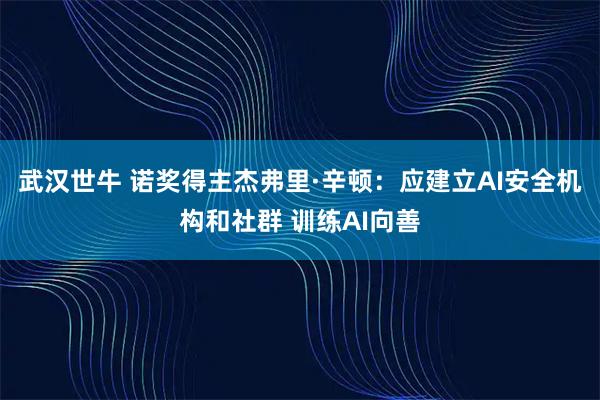 武汉世牛 诺奖得主杰弗里·辛顿：应建立AI安全机构和社群 训练AI向善