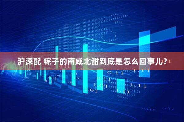 沪深配 粽子的南咸北甜到底是怎么回事儿？